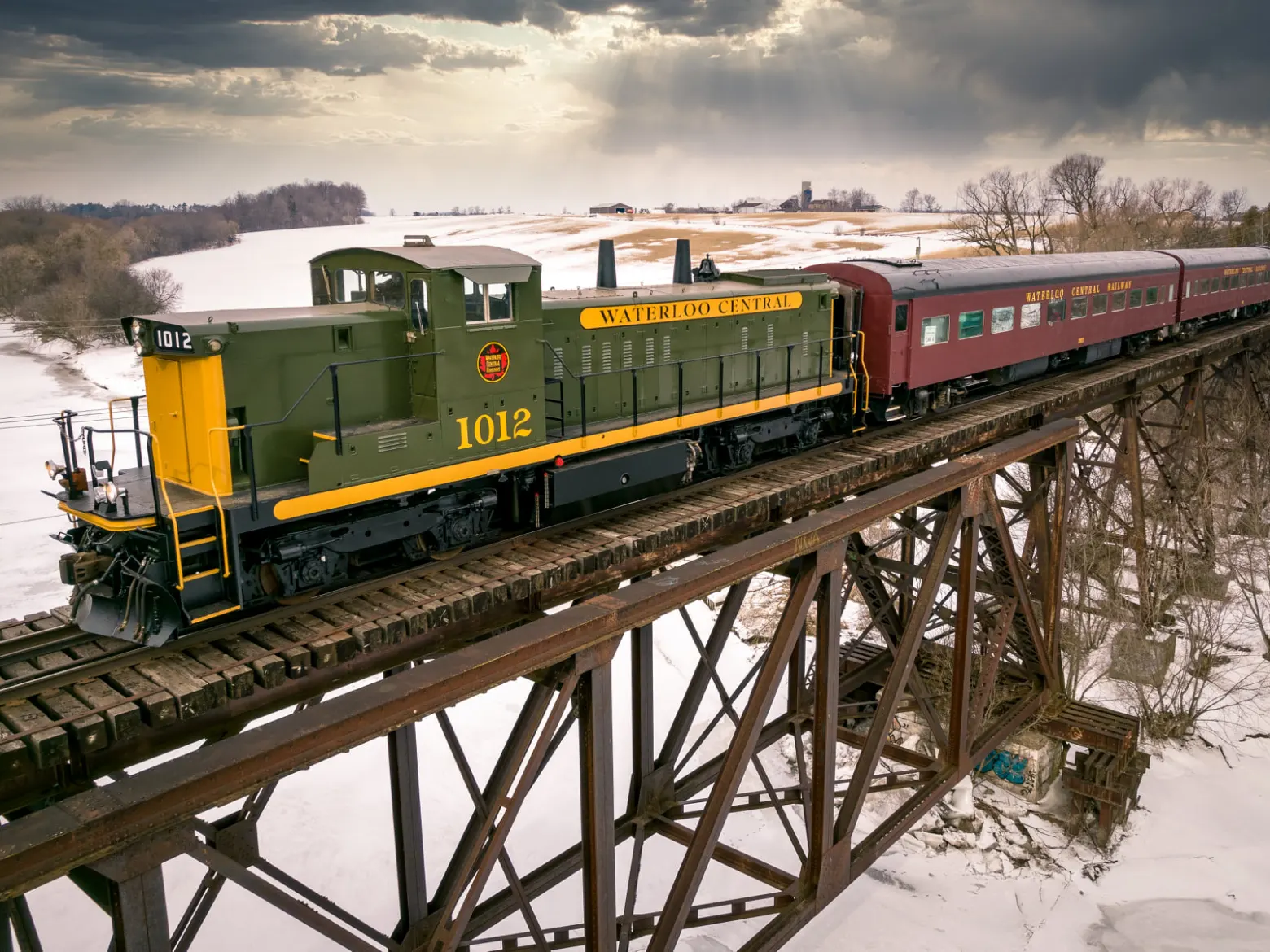 a large long train on a steel track