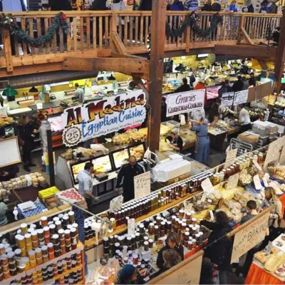 a group of items on display in a store