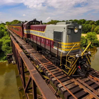 a train on a steel track