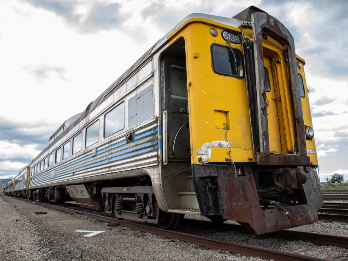 a train on a steel track