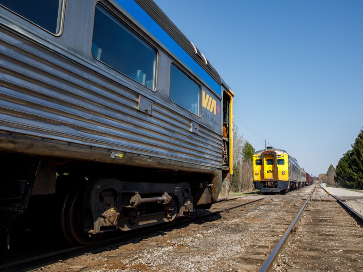 a train on a steel track