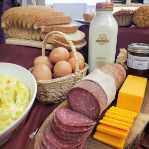 a plate of food on a table
