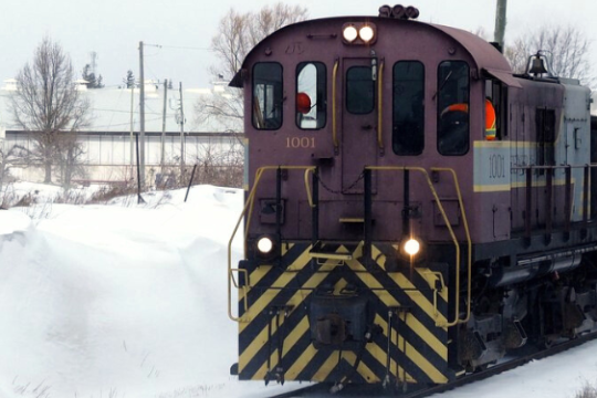 a train covered in snow