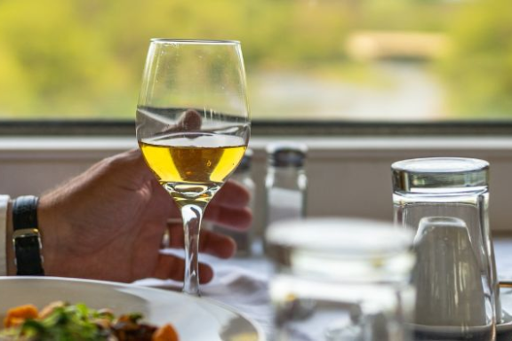 a glass of wine